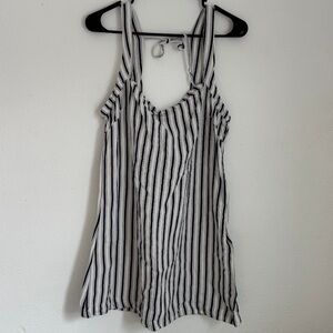 Anthropologie Navy and White Striped Top